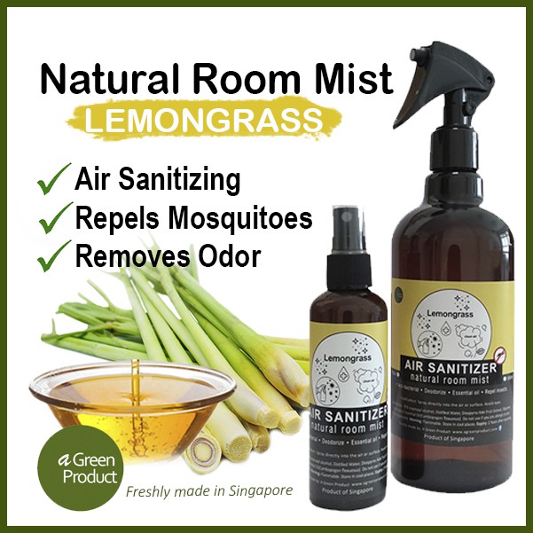Lemongrass Natural Sanitizing Room Mist Repels Insects Mosquito