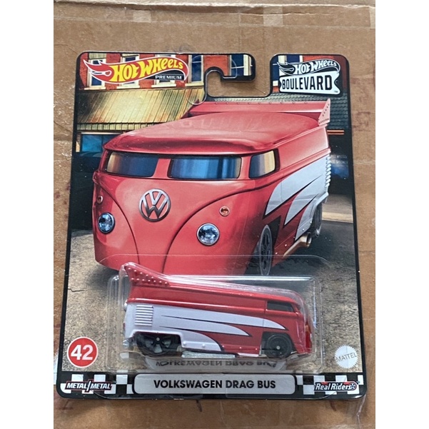 VOLKSWAGEN Hot Wheels Premium Wagon Drag Bus set Boulevard Model Car ...