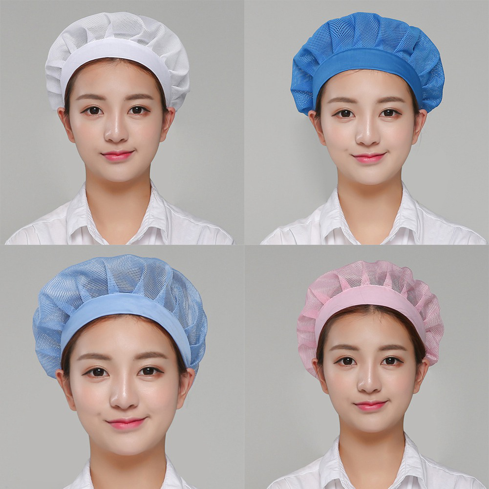 2 Types Chef Cap Cooking Kitchen Hat Food Service Hair Nets Mesh Brim ...