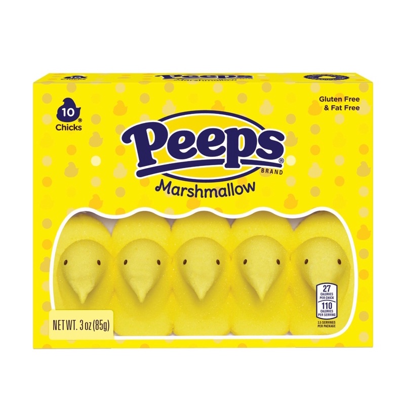 PEEPS Marshmallow Easter Chicks Egg Hunt, Gluten Free,3 oz(Ready Stock