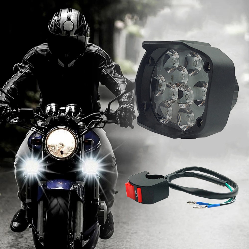 Motorcycle 13.5W LED Headlight Ebike Spot Lights Car Fog DRL External