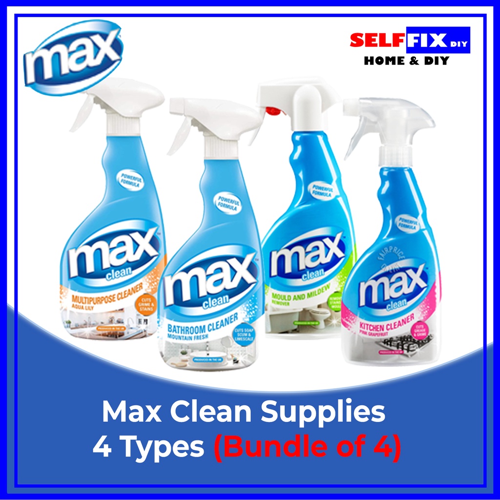Max Clean Cleaning Supplies Bundle (Bathroom, Kitchen, Mould and Mildew ...