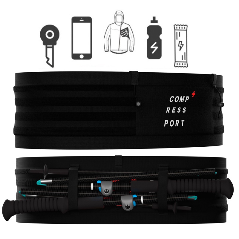 Compressport Antibounce Free Belt Pro W/Pole Holder Black Running