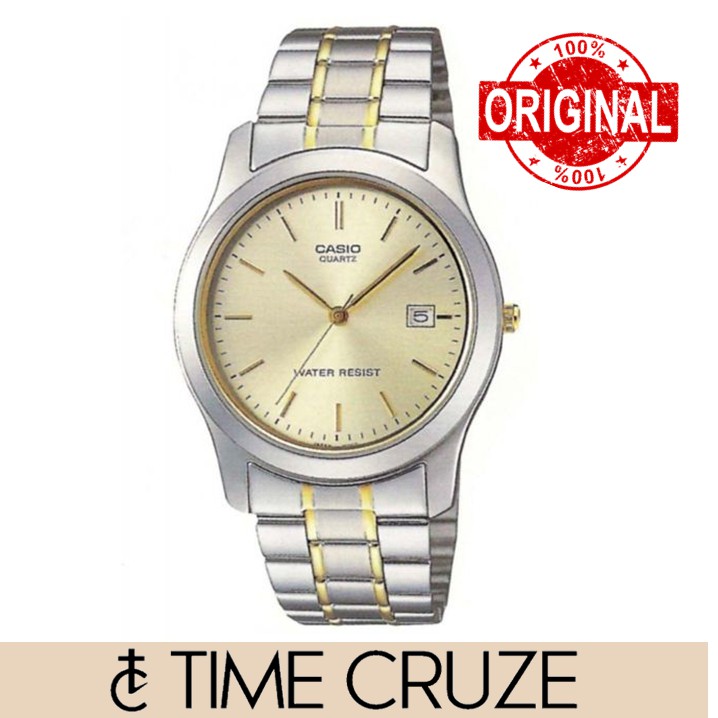 Authentic Casio MTP 1141 Enticer Silver Gold Quartz Men Watch MTP 1141G 9A MTP1141G 9A Shopee Singapore