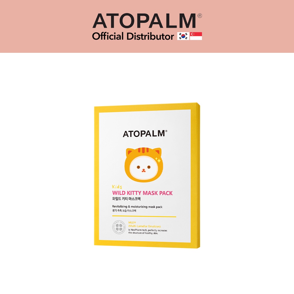 ATOPALM Wild Kitty Mask Pack Kids  Face Mask  Moisturise and Soothing   Sensitive Skin  Skin Care  toppingskids | Shopee Singapore