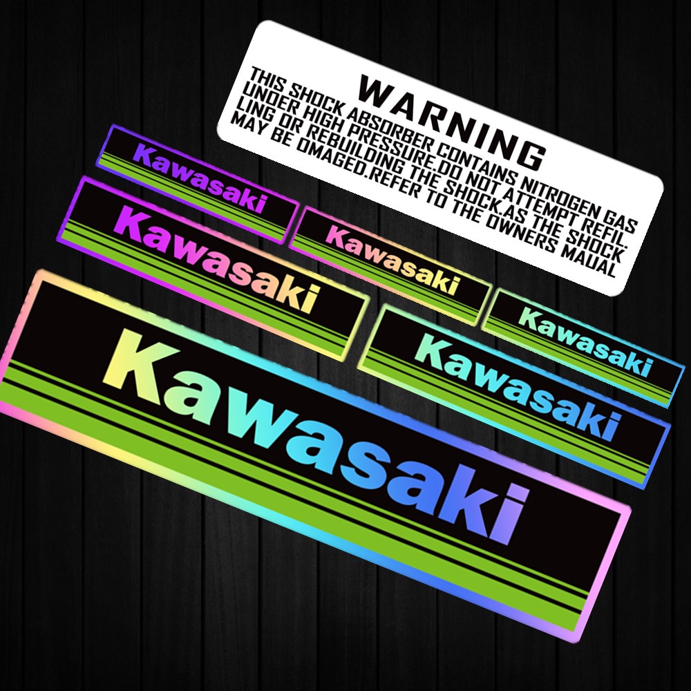 Kawasaki Reflective Stickers Warning signs Front Body Fuel Tank Epoxy