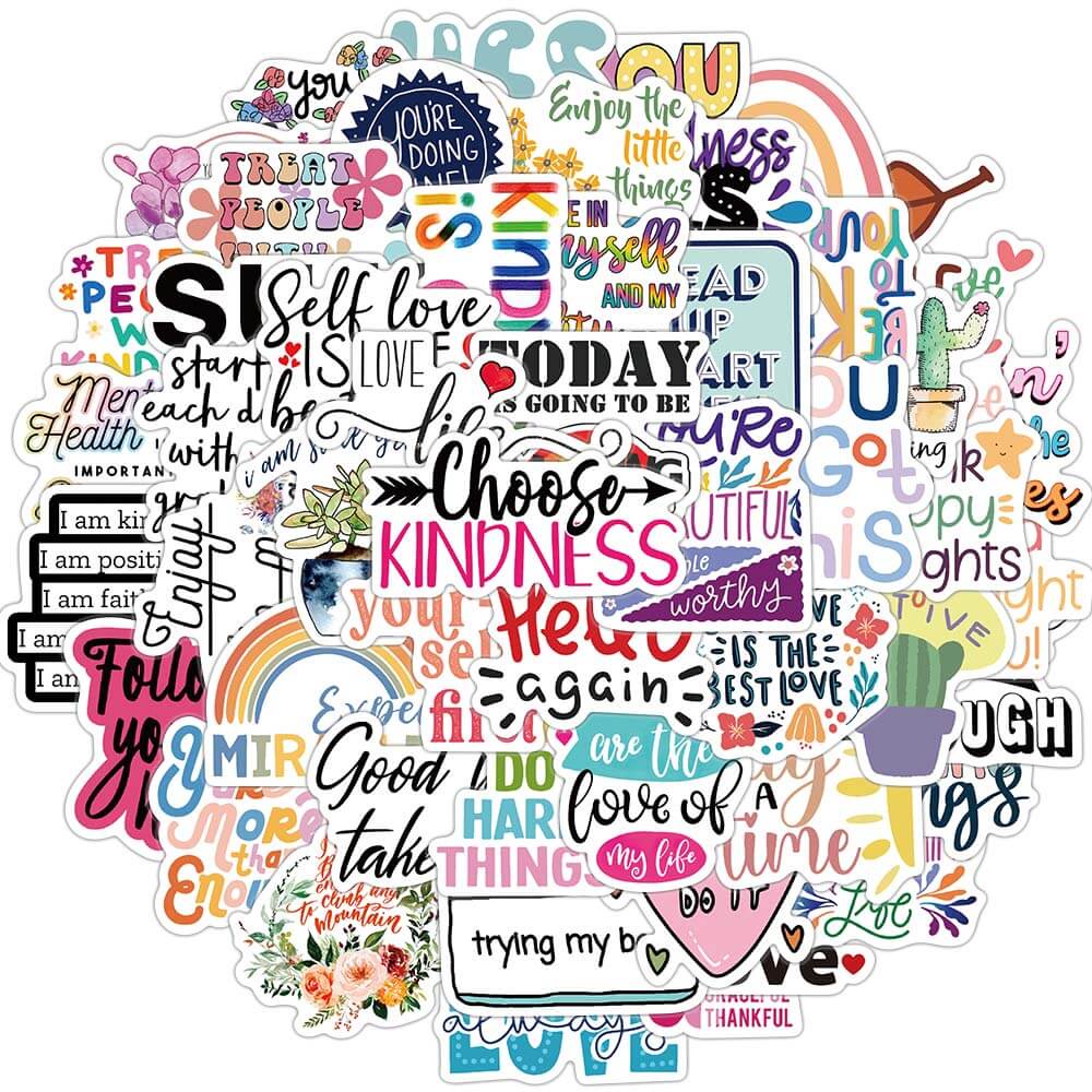 [large sticker]52Pcs inspirational English slogans Stickers Quotes