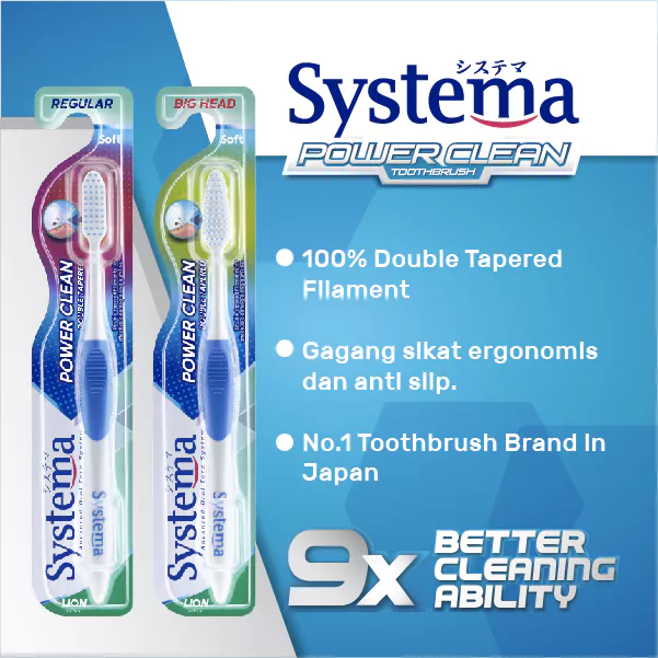 Systema Sikat Gigi Power Clean Regular Head x5 - Gambar 2
