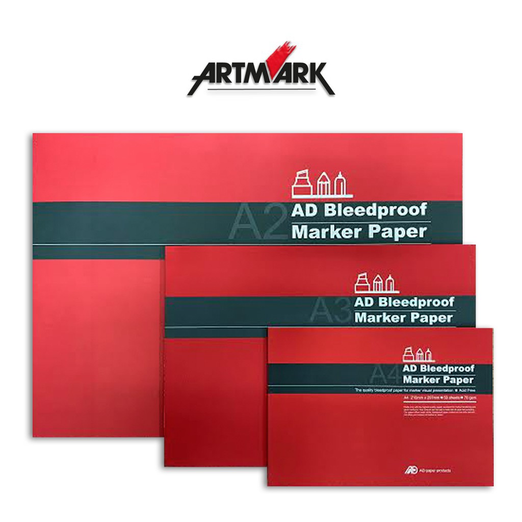 A4/A3/A2 Artmark Bleedproof Marker Paper Pad 50 Sheets x 70gsm [AD ...