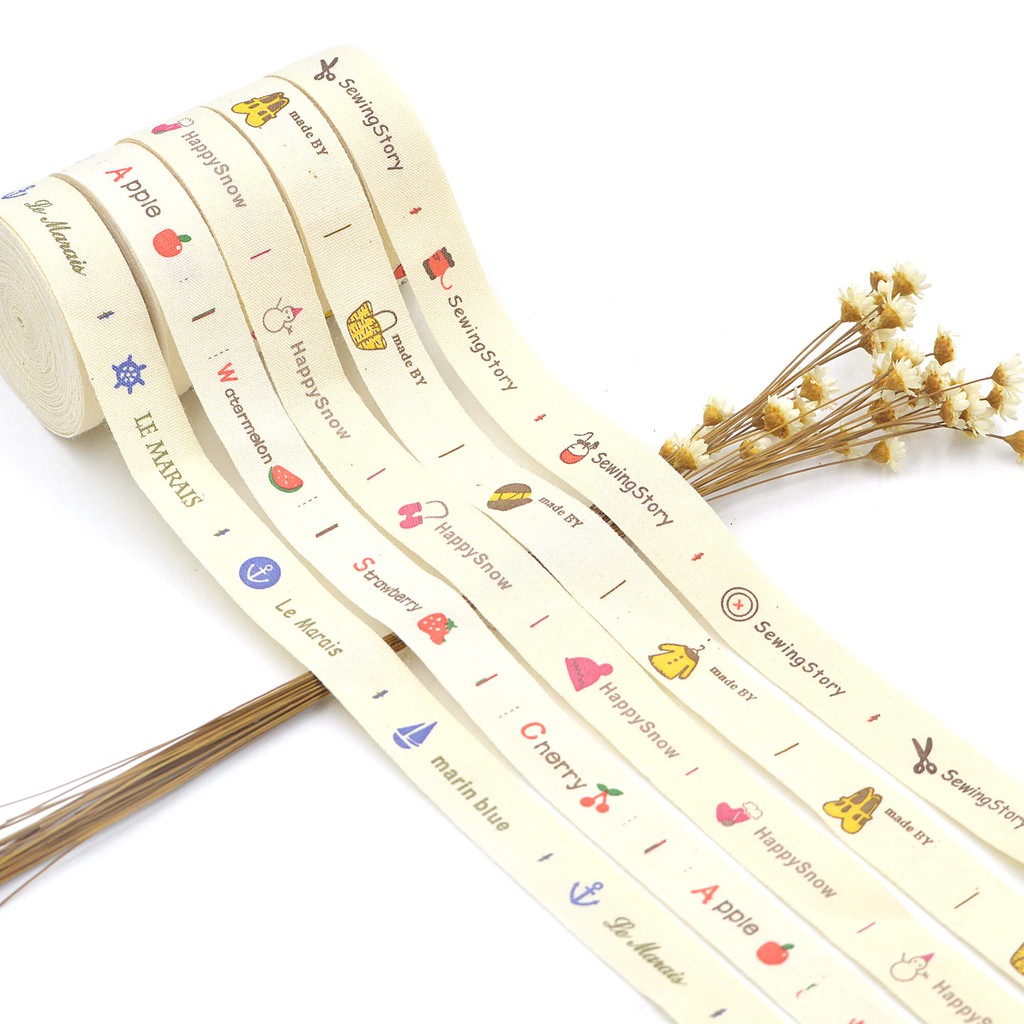 5m Beige Cotton Ribbon Label Tags Sewing Accessories Gifts Wrapping ...