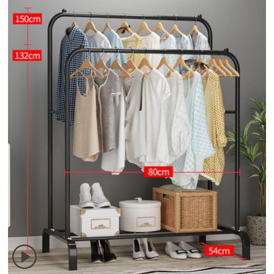 (SG Next Day Ship) Double Layer Clothes Rack with dual heights Shopee