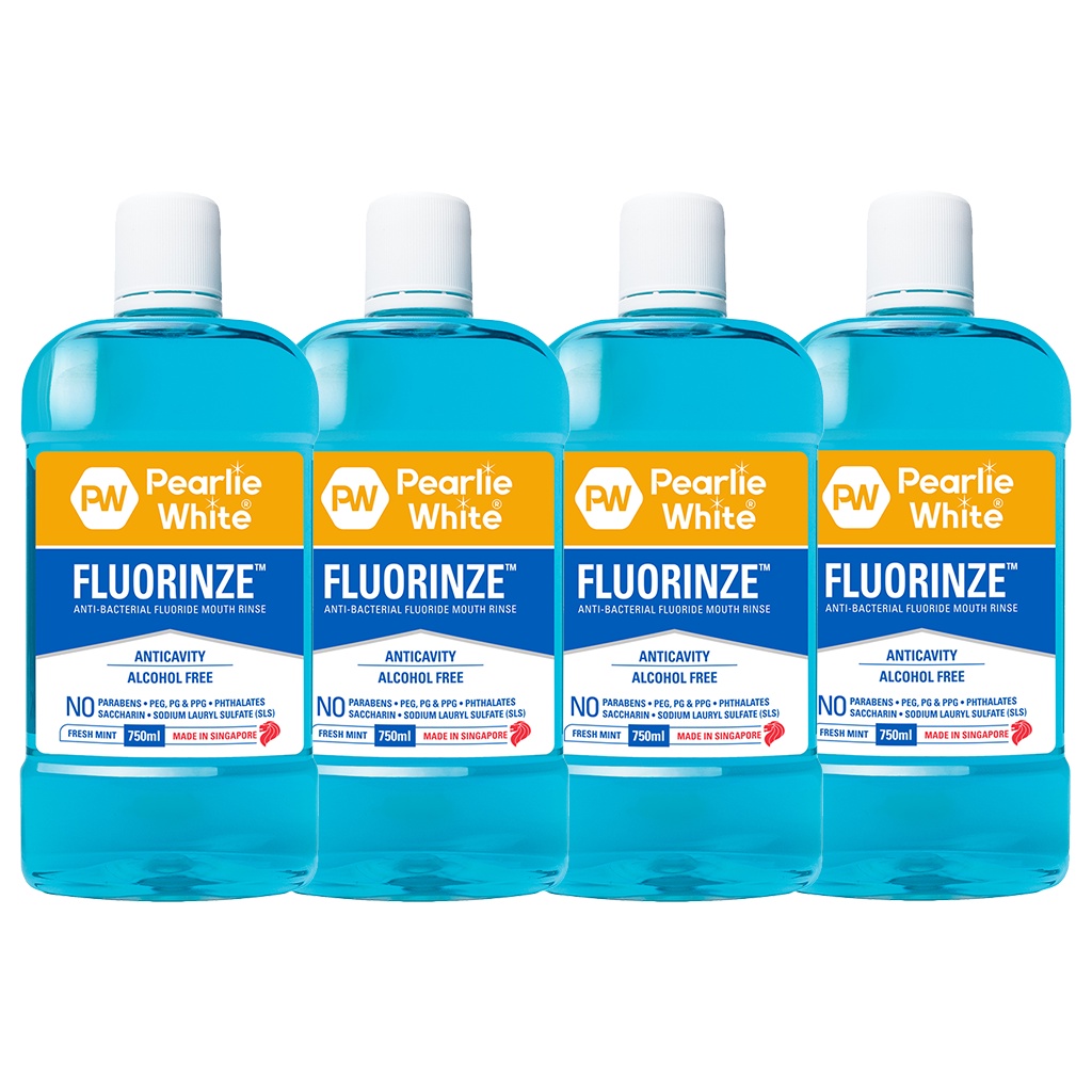 [Bundle of 4] Pearlie White Fluorinze Antibacterial Fluoride Mouth ...