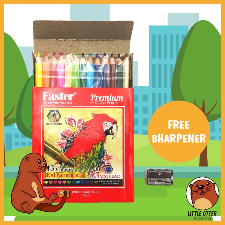 Faster Premium Colour Pencils 3.3mm Lead (13 Colours/Set) | Shopee ...