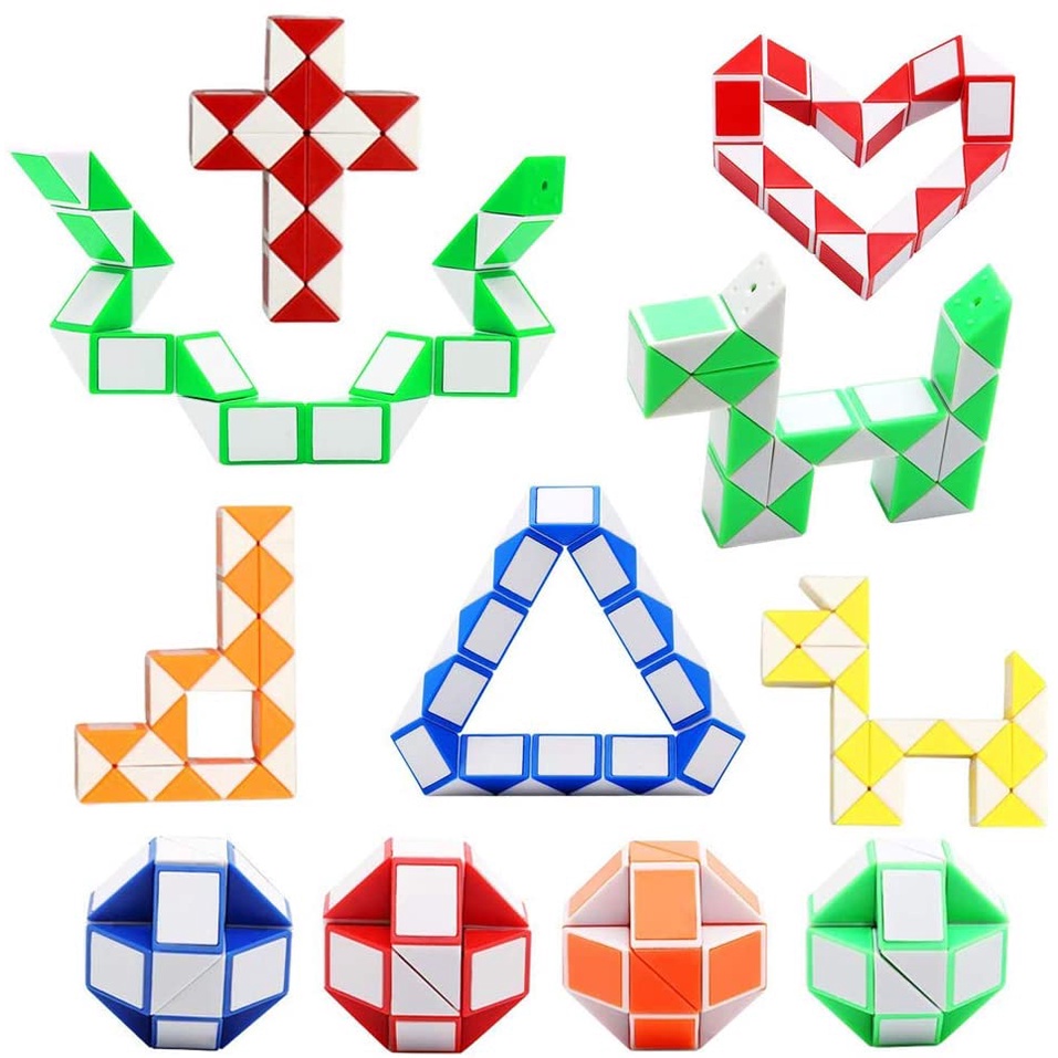 24 Blocks Magic Snake Cube Mini Snake Twisty Puzzle Toys Kids Party Bag Filler Goodie Bag Education Toys