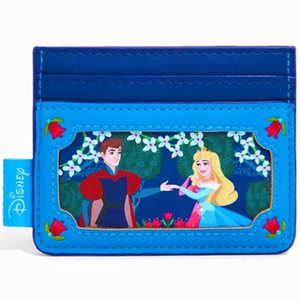 USA Disney x Loungefly Sleeping Beauty Princess Aurora Floral Cardholder Card Wallet Pouch Bag