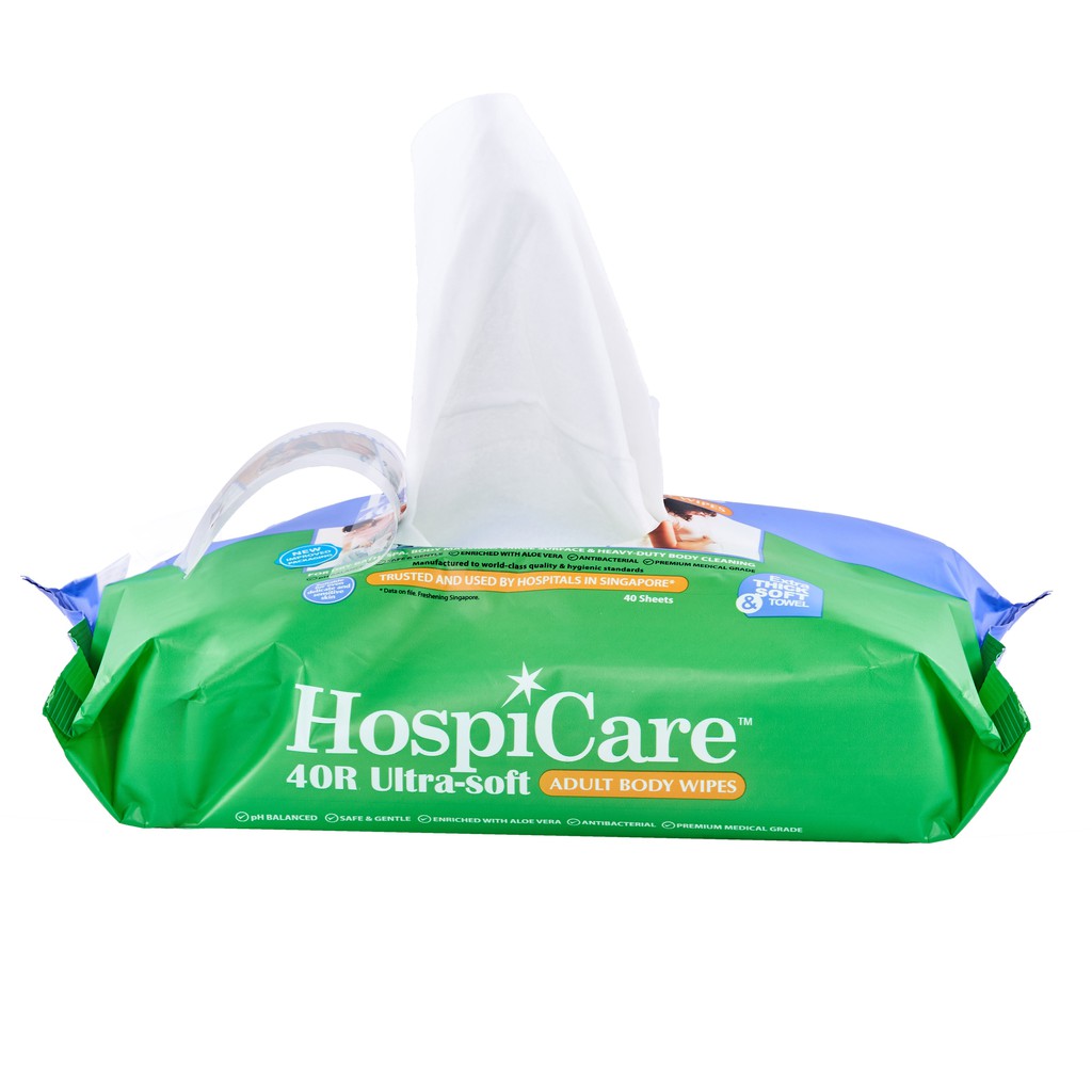 HospiCare 40R (Ultra-soft) Adult Body Wipes (40sheet/Pack
