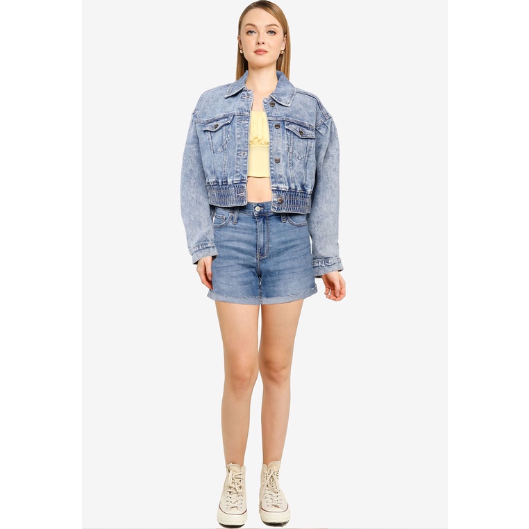 Hollister cropped cheap denim jacket