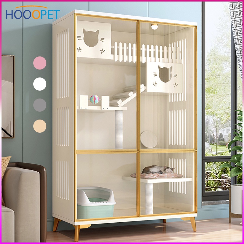 HOOPET Cat Cage Solid Wood Villa Pot Cage Super Large Luxury Cabinet ...