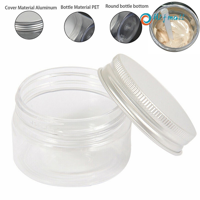 10pcs 100ml Cosmetic Makeup Pots Small Empty Clear Plastic Sample Jar ...