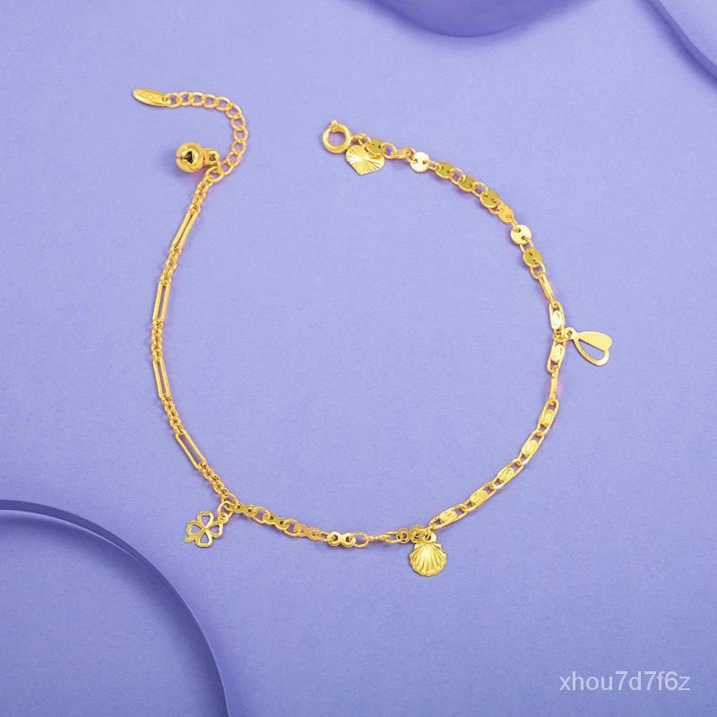 Gold anklet bracelet with on sale name