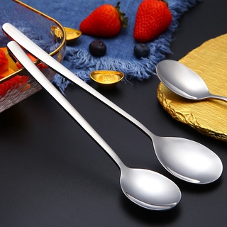 6 Pieces Wooden Long Spoons Long Handle Round Spoons Korean Style Soup  Spoons for Soup Cooking Mixing Stirring Kitchen Tools Utensils, 10.9 Inch 