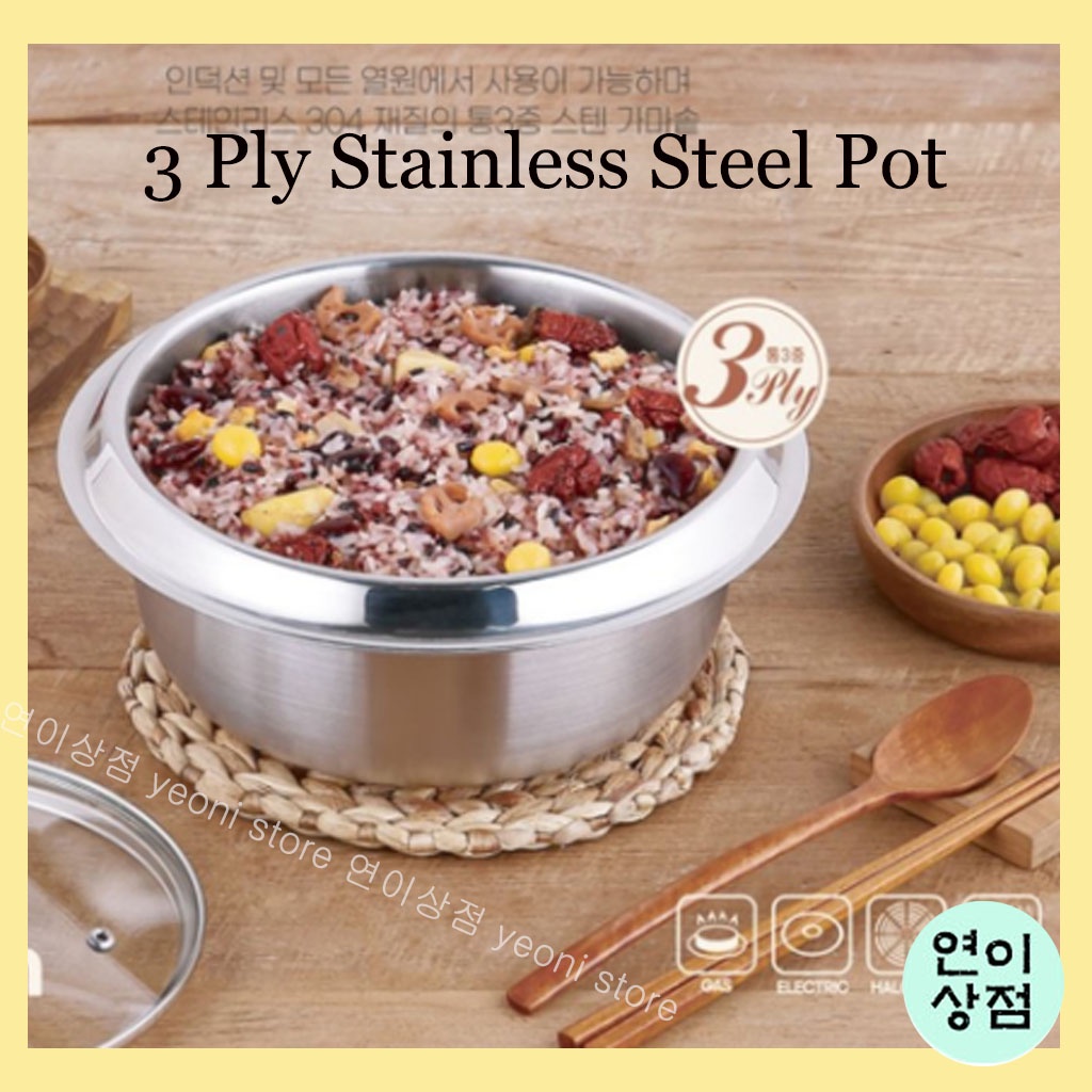 Kitchen flower 3 layer stainless steel pot IH stainless steel pot