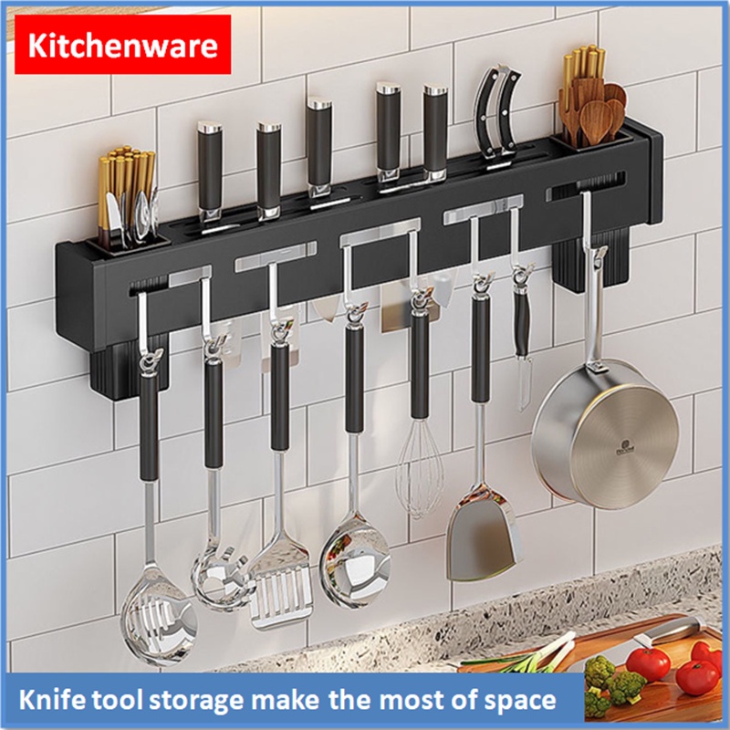 KitchenShelf Storage Rack WallMounted Multifunctional Utensils