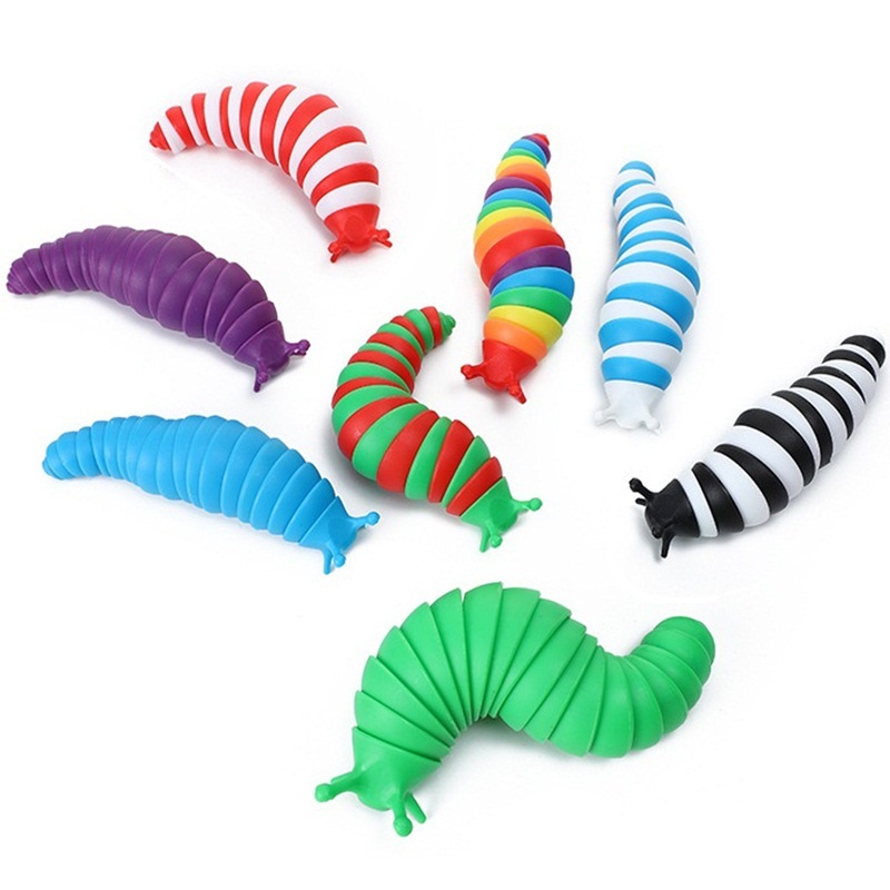 2022 New Rainbow 3d Slug Fidget Toy Fidget Toy Slug Articulated 