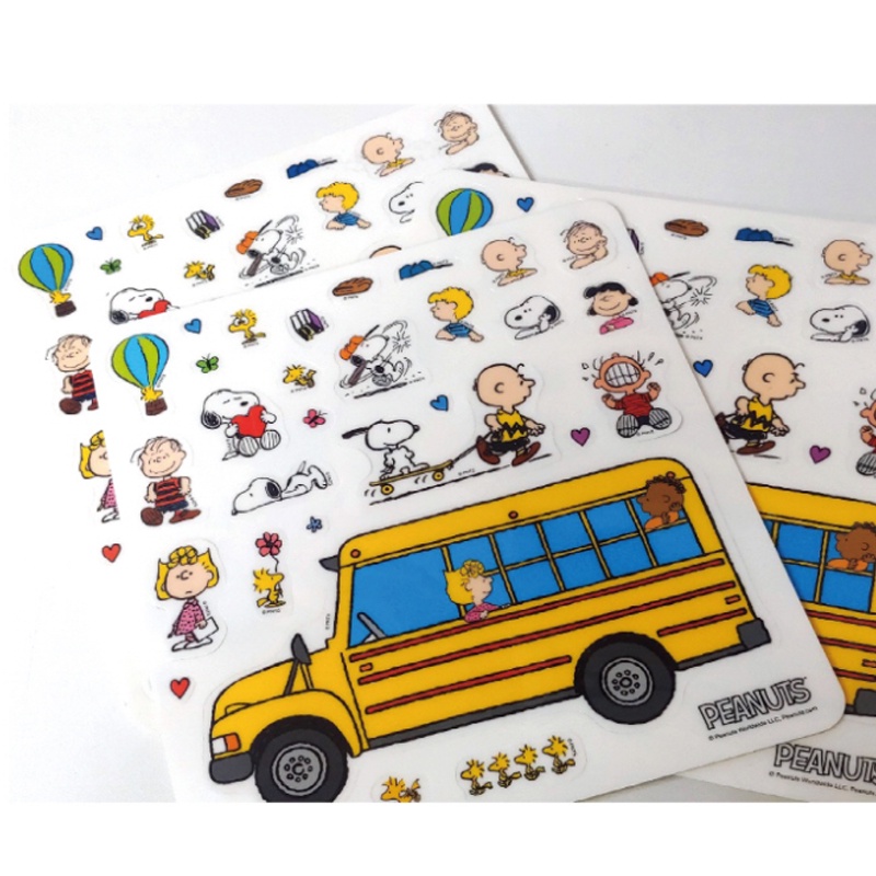 Peanuts Snoopy Removable Thick Sticker Woodstock Charlie Brown Sally ...