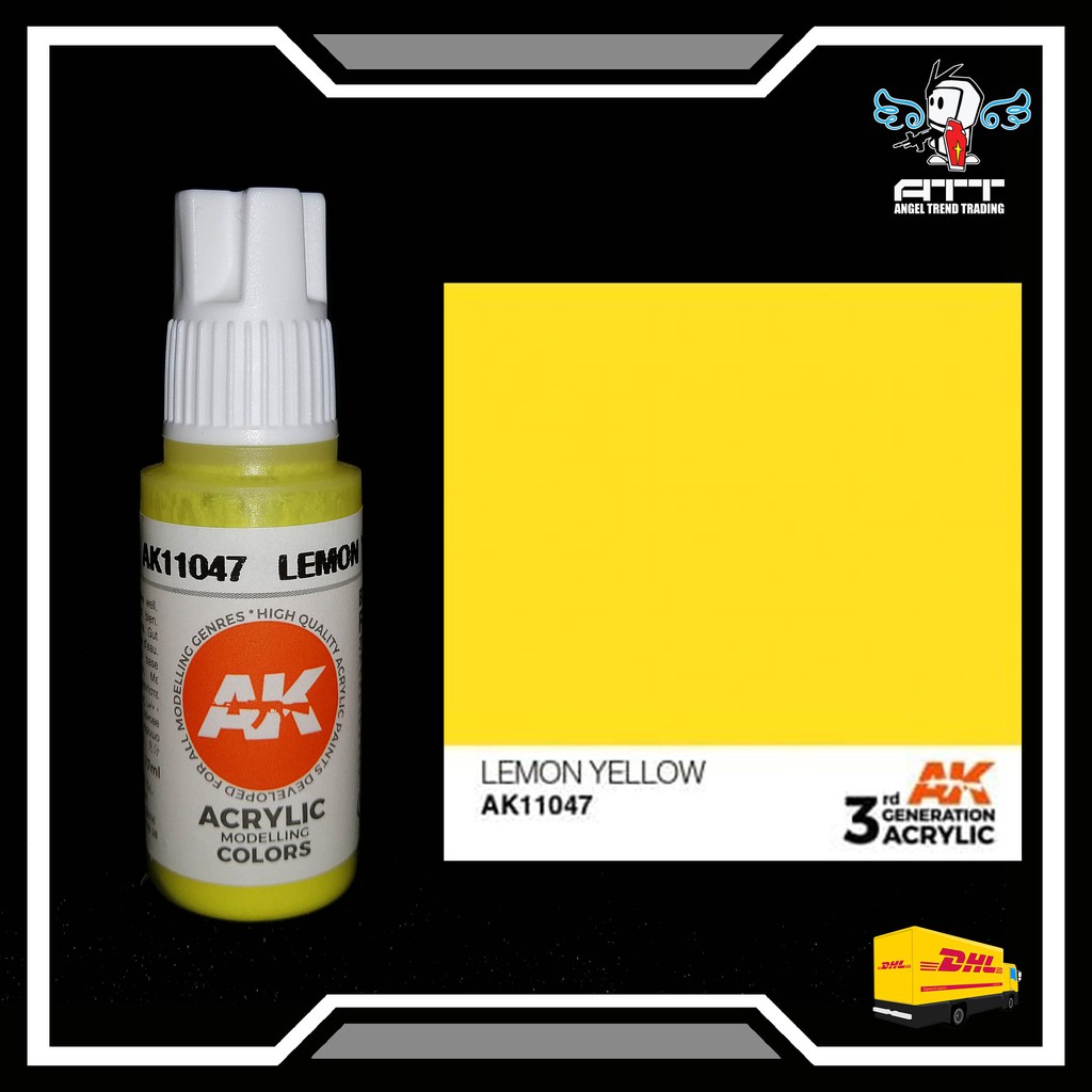 AK ACRYLIC AK11047 3RD GENERATION LEMON YELLOW Gunpla Gundam Paint
