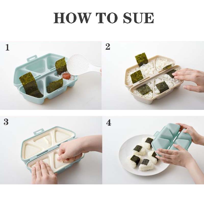 DIY 6-in-1 Triangle Sushi Mold Rice Ball Lunch Box Food-grade Onigiri ...