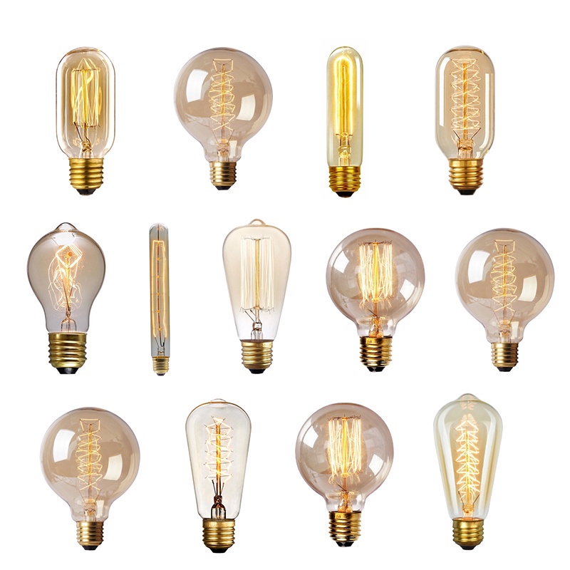 Retro Vintage LED Edison Bulb E27 40W ST64 G80 G95 G125 Amber Glass ...