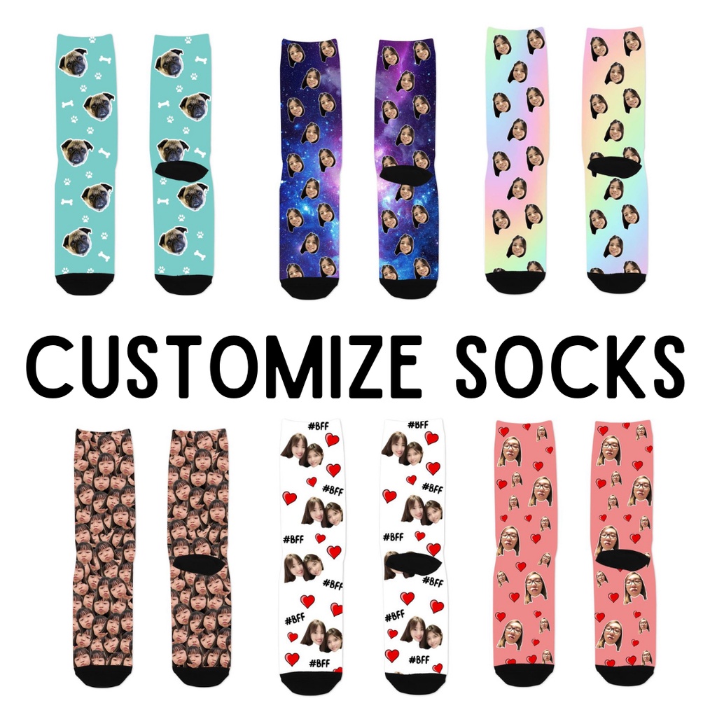 [SG Seller] T92 Father Day Birthday Gifts Custom Face Socks (Unisex
