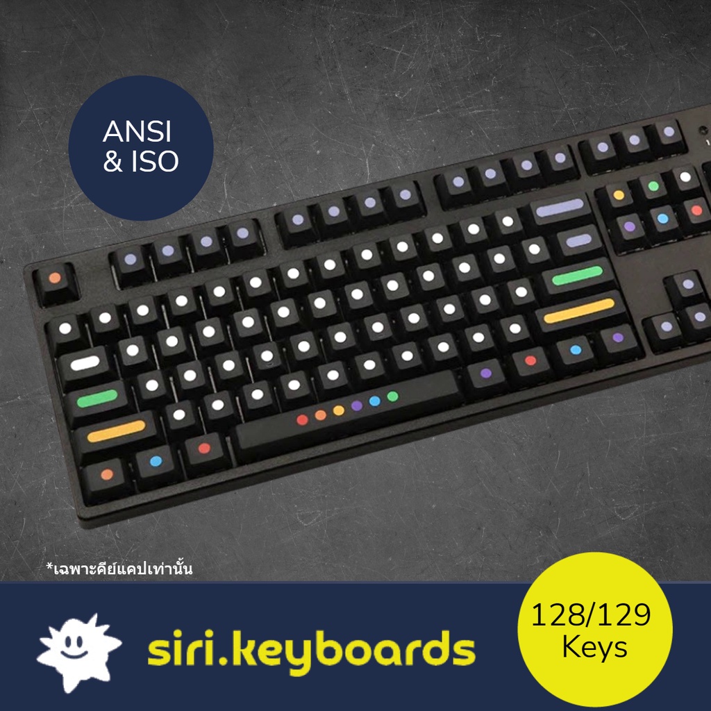Custom Dots Keycaps Black Keyboard Buttons Dot Pattern 128/129 (ANSI ...