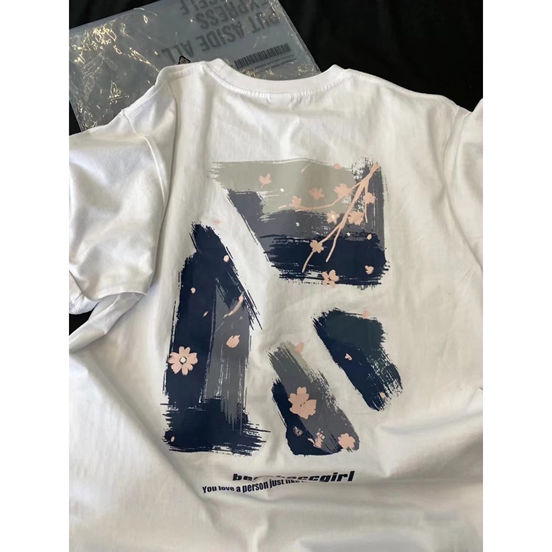 2022 New Japanese Harajuku Personality Print Women's T-shirt Summer Oversize Loose Korean Clothing Student Fashion Female Short Sleeve Tops Baju