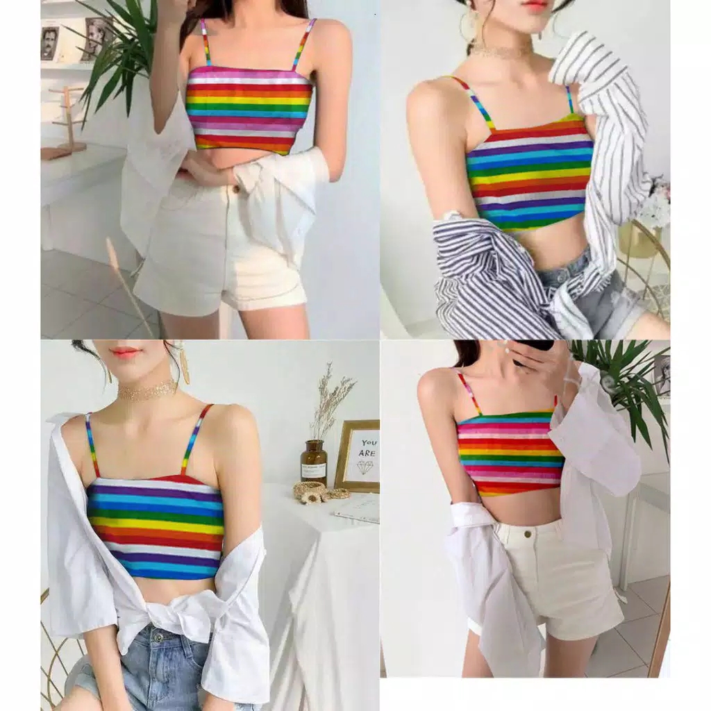 Rainbow tank top on sale womens