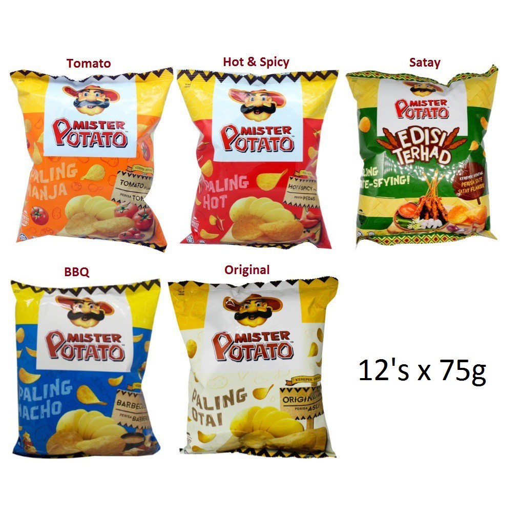 Mister Potato 75g X 12 Packs Bbq Tomato Hot And Spicy Shopee Singapore 3886