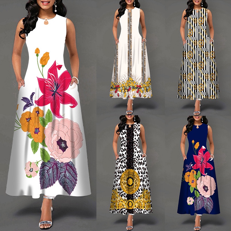 Casual summer maxi hot sale dresses plus size