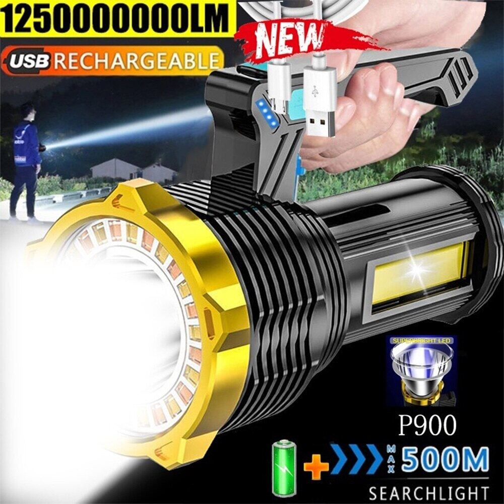 【White + Yellow light】flashlight rechargeable waterproof touch light ...