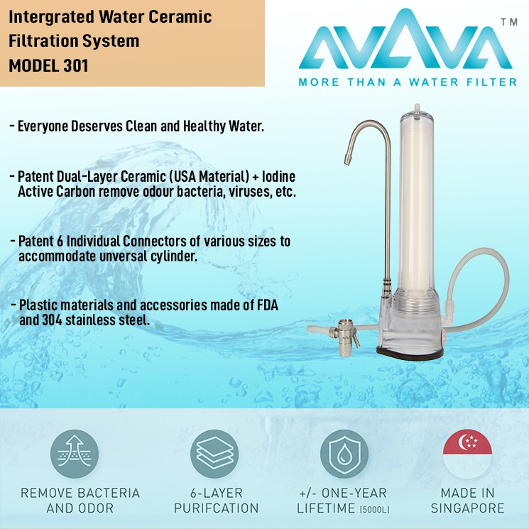 Integrated Ceramic Water Filtration System ( MODEL 301 ) FDA Grade