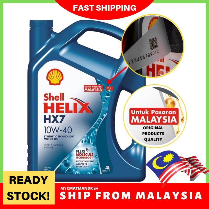 [NEW Original]Shell Helix HX7 10W-40 SN PLUS Semi Synthetic Engine Oil ...