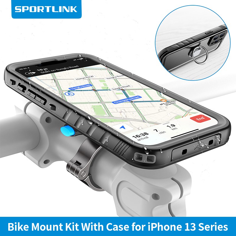 SPORTLINK Mountain Motorcycle Bike Phone Holder for iPhone 15 14 1311 11 Pro Max Plus Mini Bicycle Mount Bracket Rotate Stand With Waterproof Case Shopee Singapore