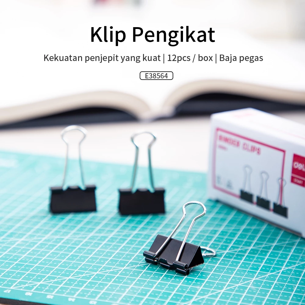 Deli Binder Clip  25Mm bebas karat dilapisi oleh eletroforesis (111) E38564 - Gambar 2