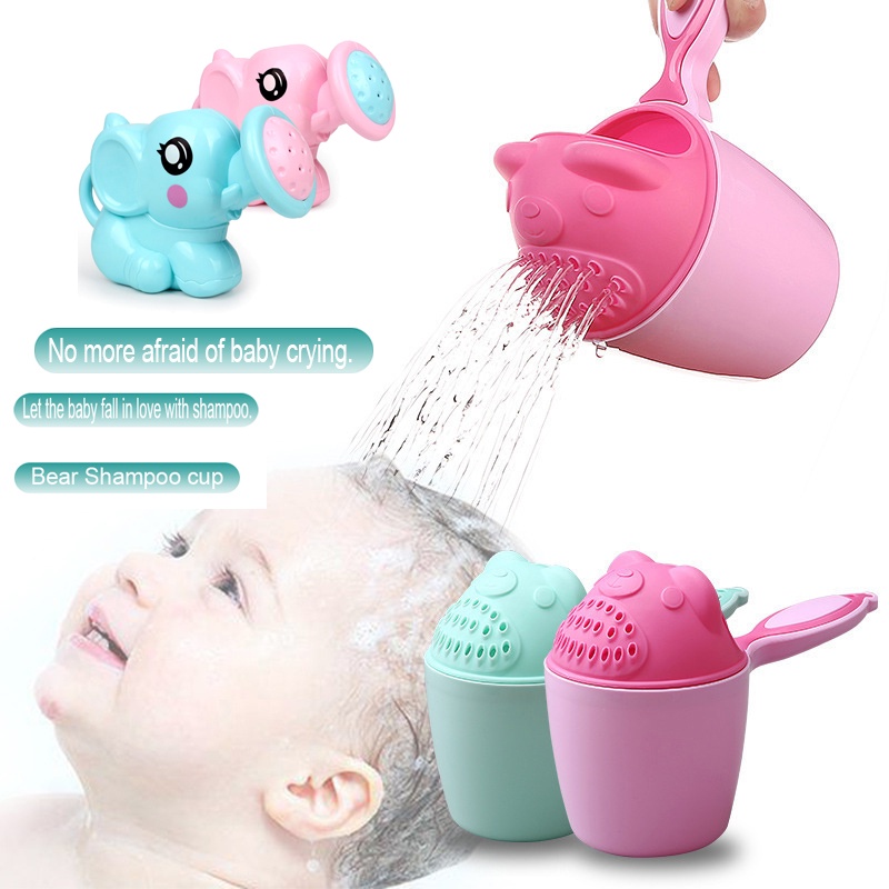Baby cartoon elephant shower cup newborn child shower shampoo cup baby