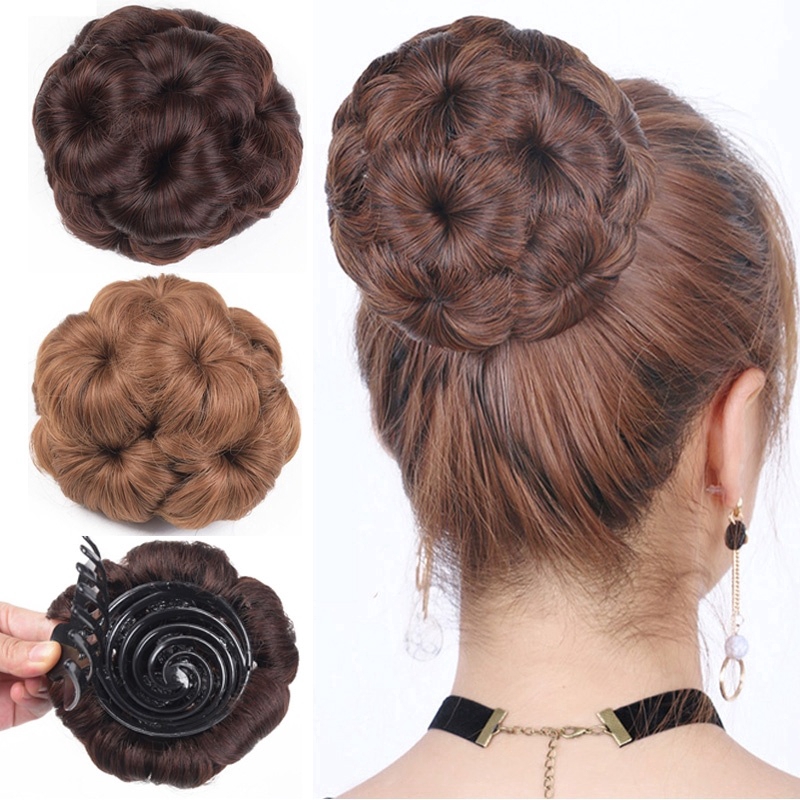 Hair Bun Donut Chignon With Plactic Comb High Temperature Synthetic ...
