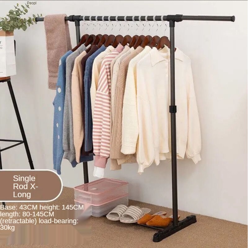 Indoor Clothes Hanger Floor Home Balcony Drying Rack Simple Retractable ...