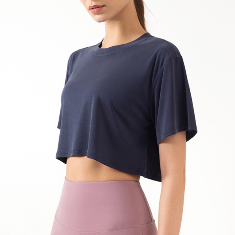 FENIN Sports T-shirt Women's Shirt Loose Short Quick-drying Cropped Top