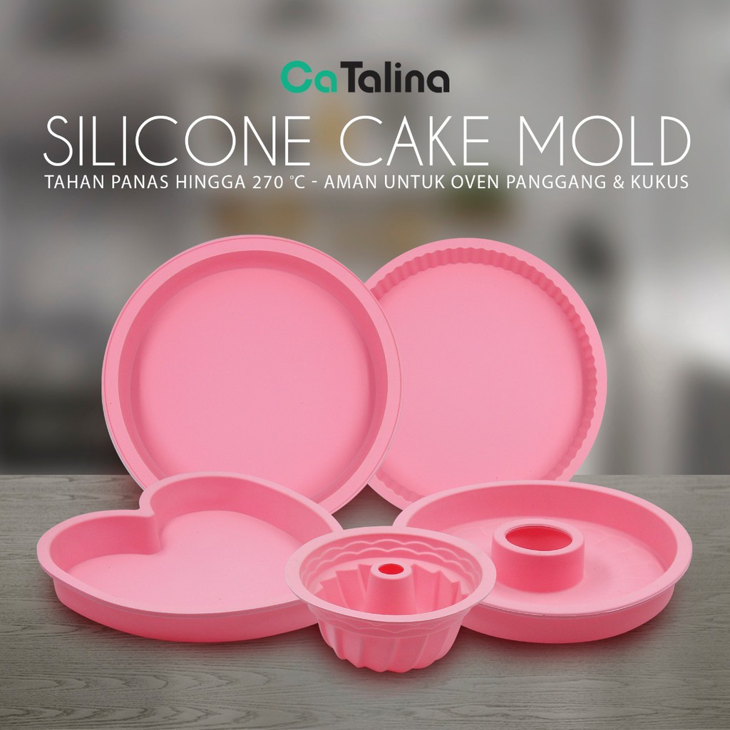 CaTalina Loyang Kue Silikon Pink Tahan Panas - Gambar 3
