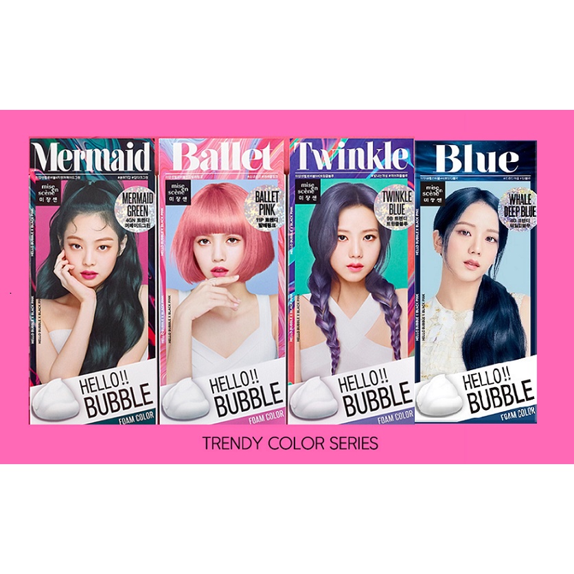 Korea Mise En Scene Hello Bubble Foam Hair Dye Trendy Color Series [2 Boxes] Hair Coloring