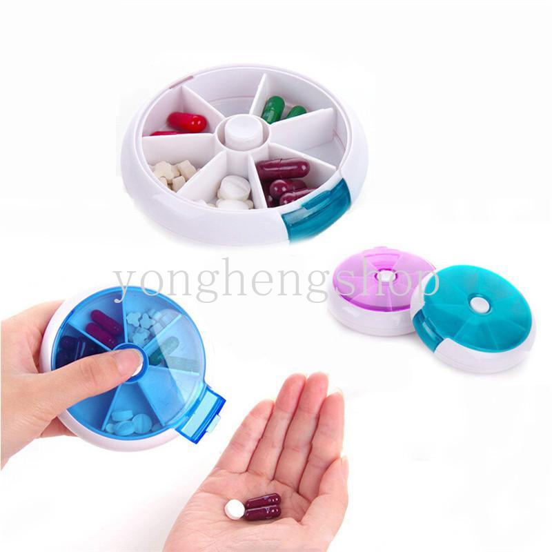 Round Weekly 7 Days Tablet Pill Drug Box Holder Medicine Storage ...